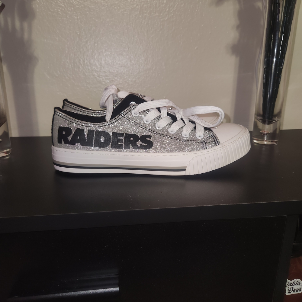 Raiders Kids' Glitter Low-Top Sneakers - Silver
